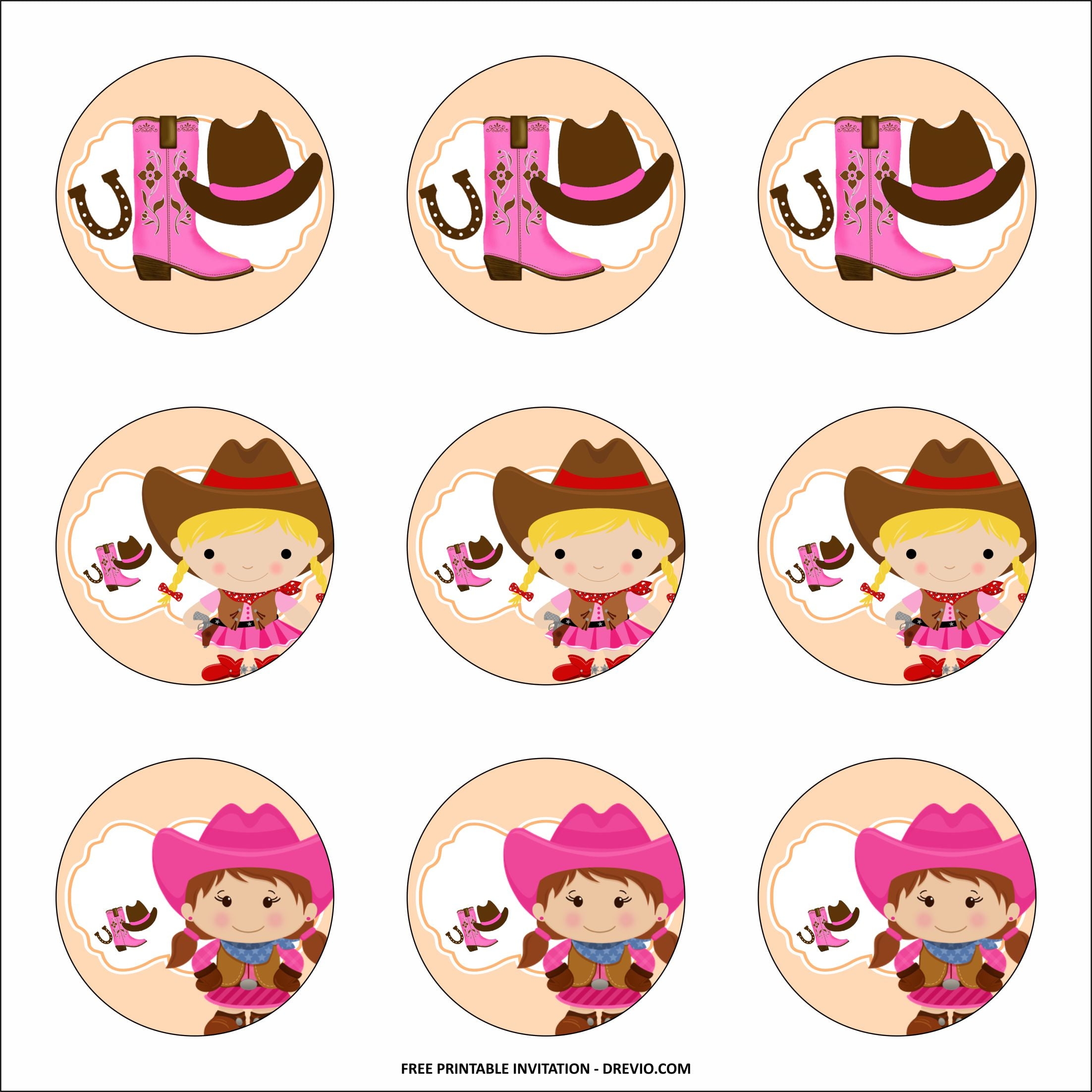 FREE PRINTABLE Cowgirl Birthday Party Kits Templates FREE PRINTABLE Cowgirl Birthday Party Kits Templates