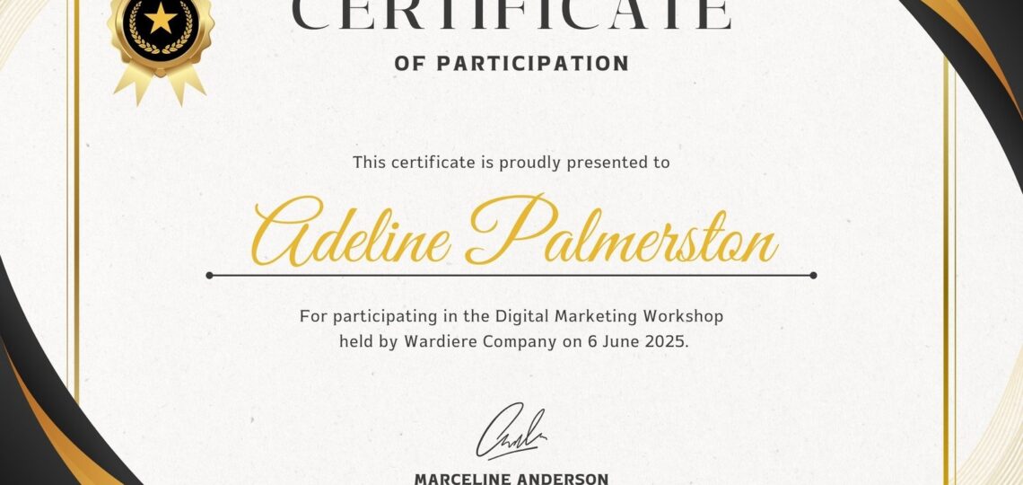 Free Printable Custom Participation Certificate Templates Canva