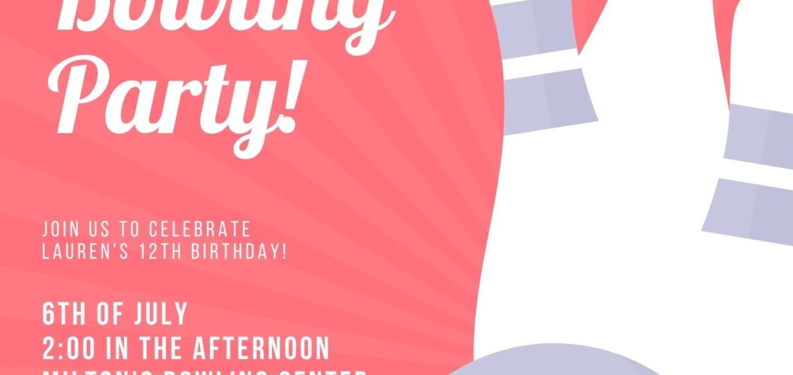 Free Printable Customizable Bowling Invitation Templates Canva