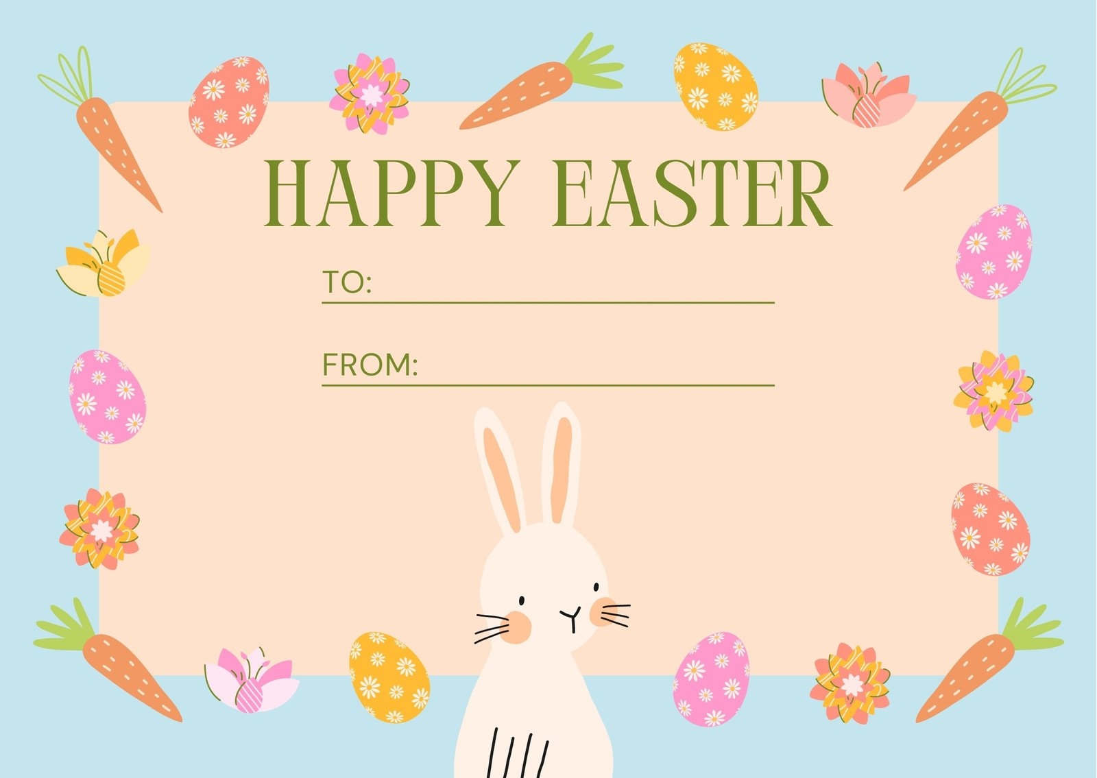 Free Printable Customizable Easter Card Templates Canva