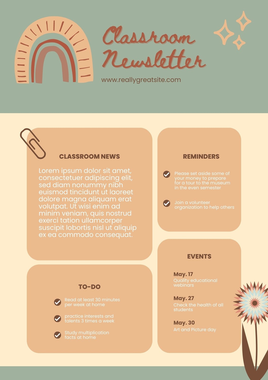 Free Printable Customizable School Newsletter Templates Canva Free Printable Customizable School Newsletter Templates Canva