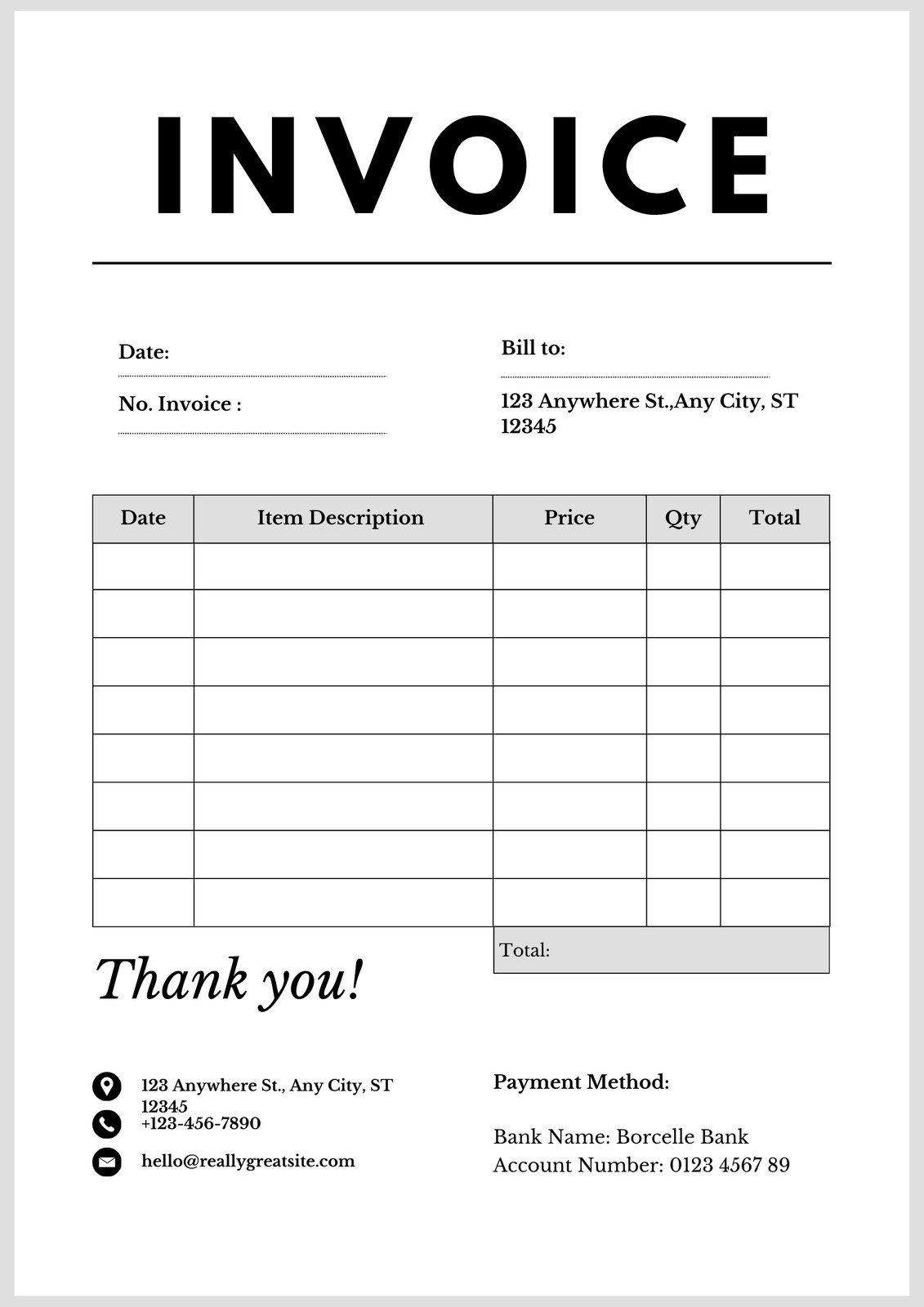 Free Printable Customizable Service Invoice Templates Canva Free Printable Customizable Service Invoice Templates Canva