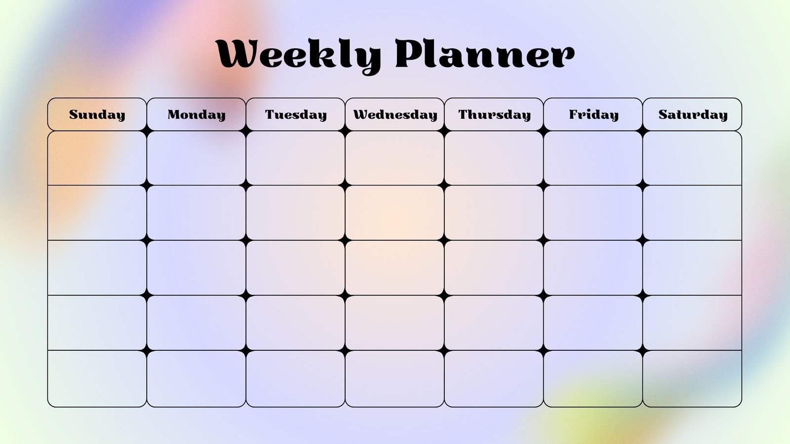 Printable Blank Monday Through Friday Calendar