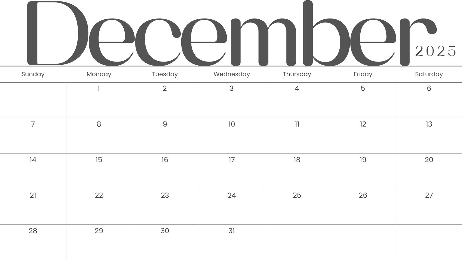 Calendar December 2025 Excel Calendar December 2025 Excel