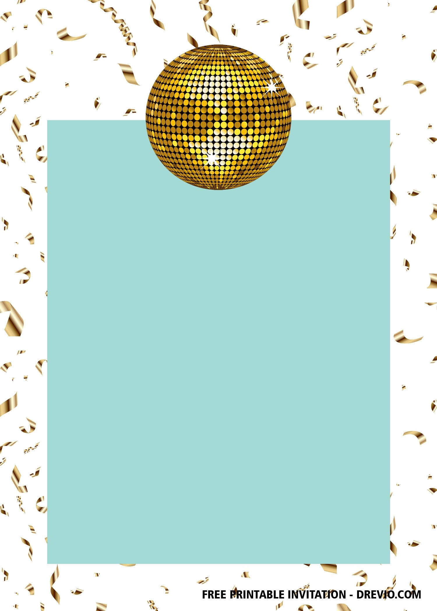 FREE Printable Disco Party Invitation Templates Worksheets Library