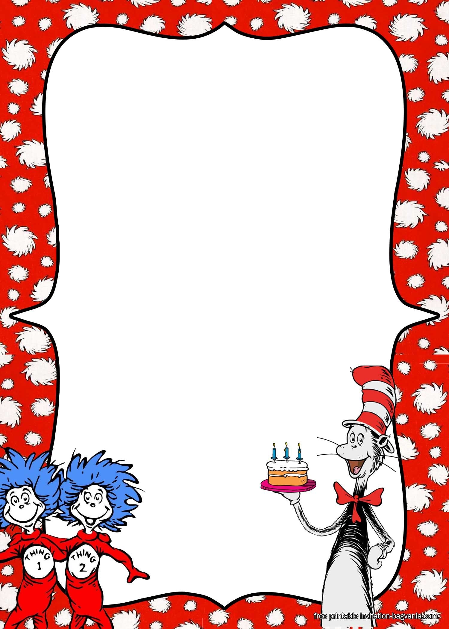FREE Printable Dr Seuss Birthday Invitation Templates Dr Seuss  FREE Printable Dr Seuss Birthday Invitation Templates Dr Seuss