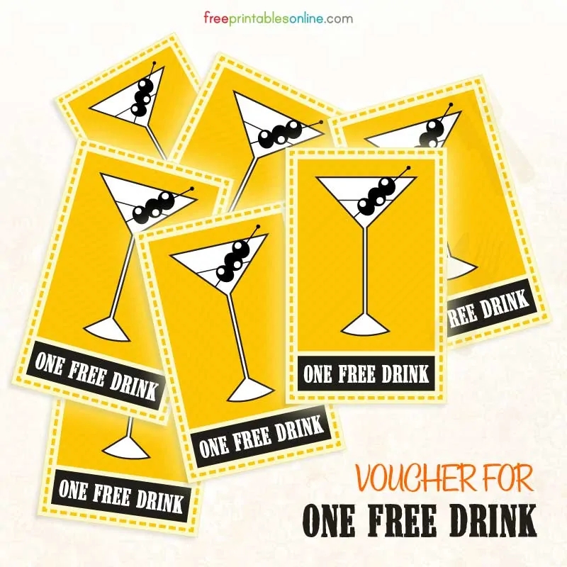 Printable Free Drink Voucher Template