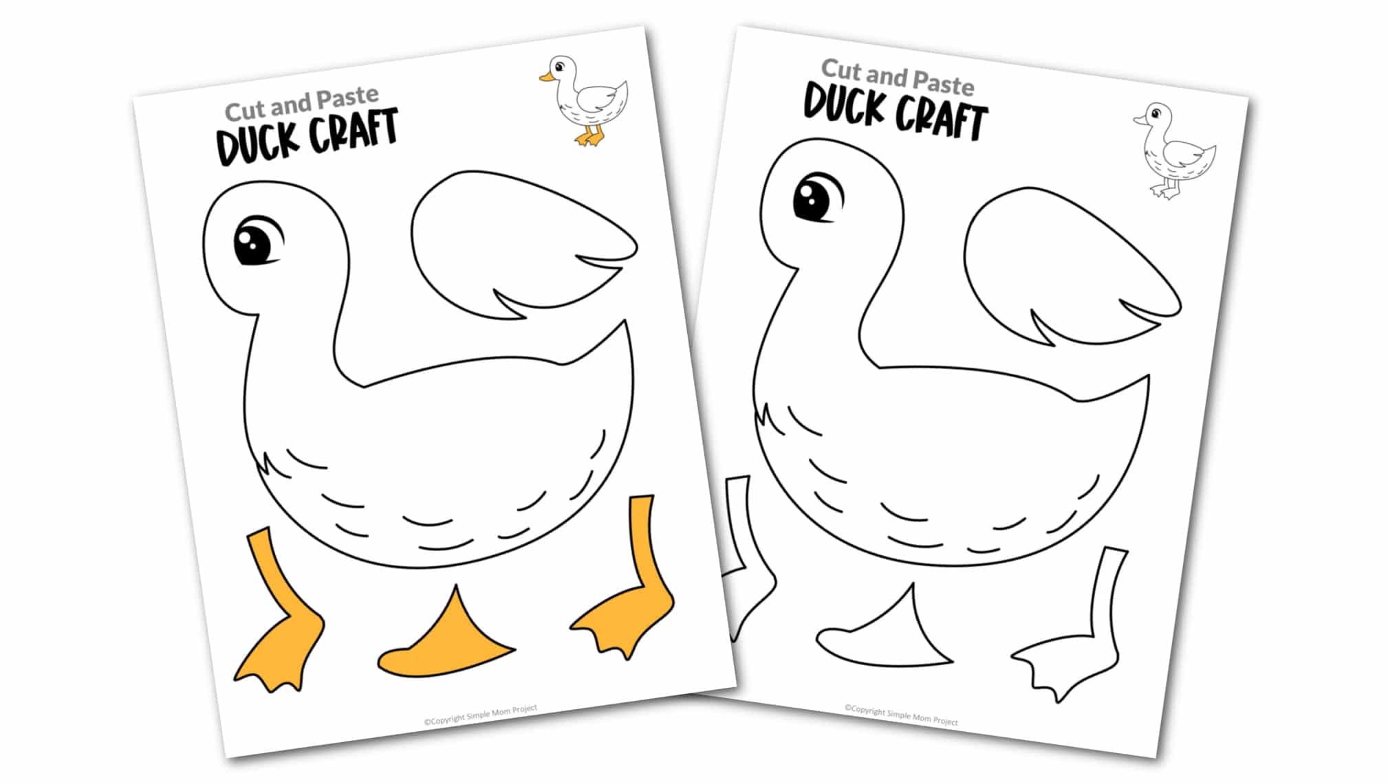 Free Printable Duck Craft Template Simple Mom Project Free Printable Duck Craft Template Simple Mom Project