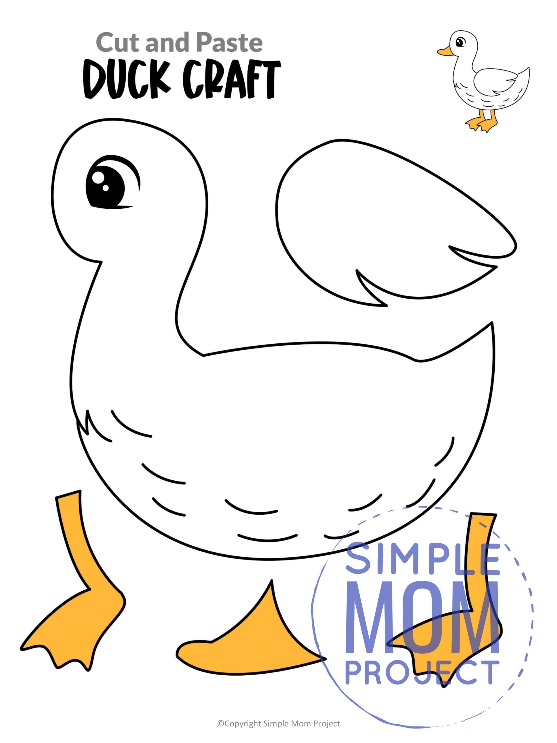 Free Printable Duck Craft Template Simple Mom Project Free Printable Duck Craft Template Simple Mom Project