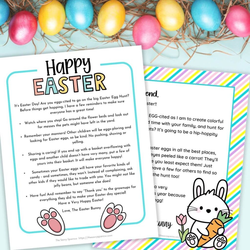 Free Printable Easter Bunny Letter Free Printable Easter Bunny Letter