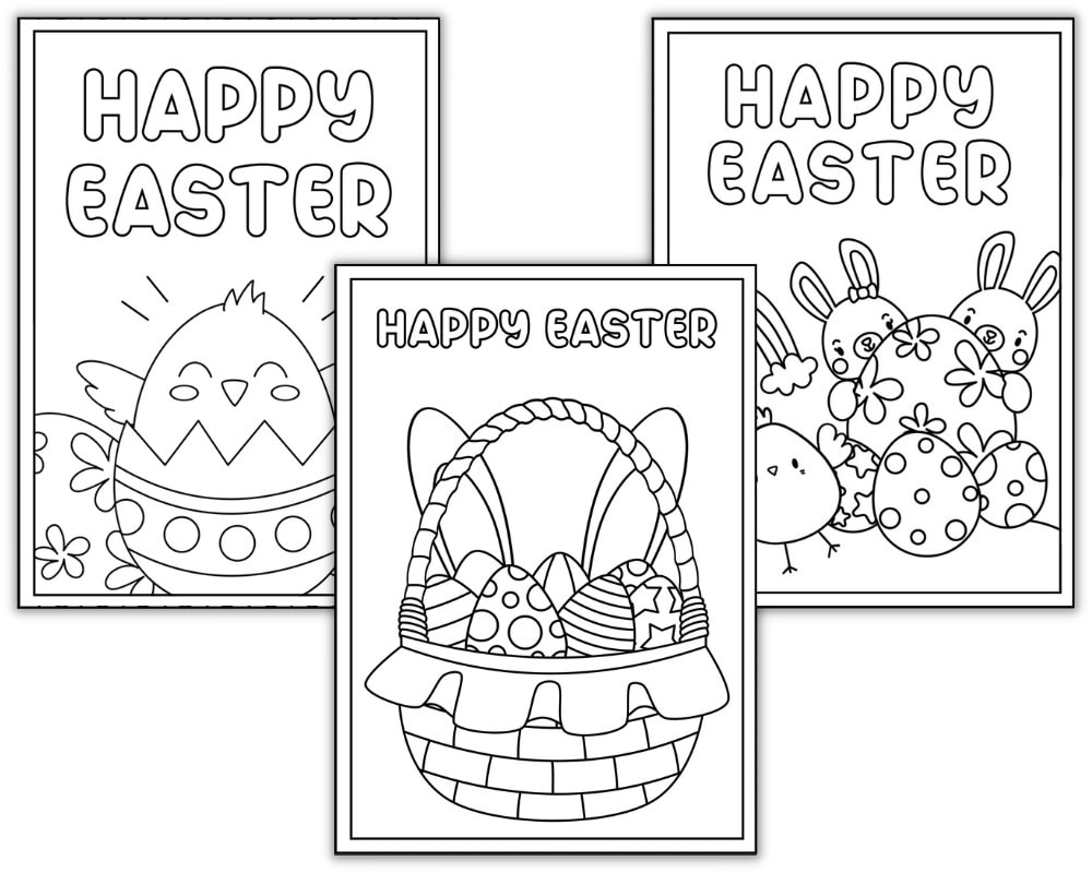 Free Printable Easter Cards To Color Perfect For Kids The Craft at Home Family