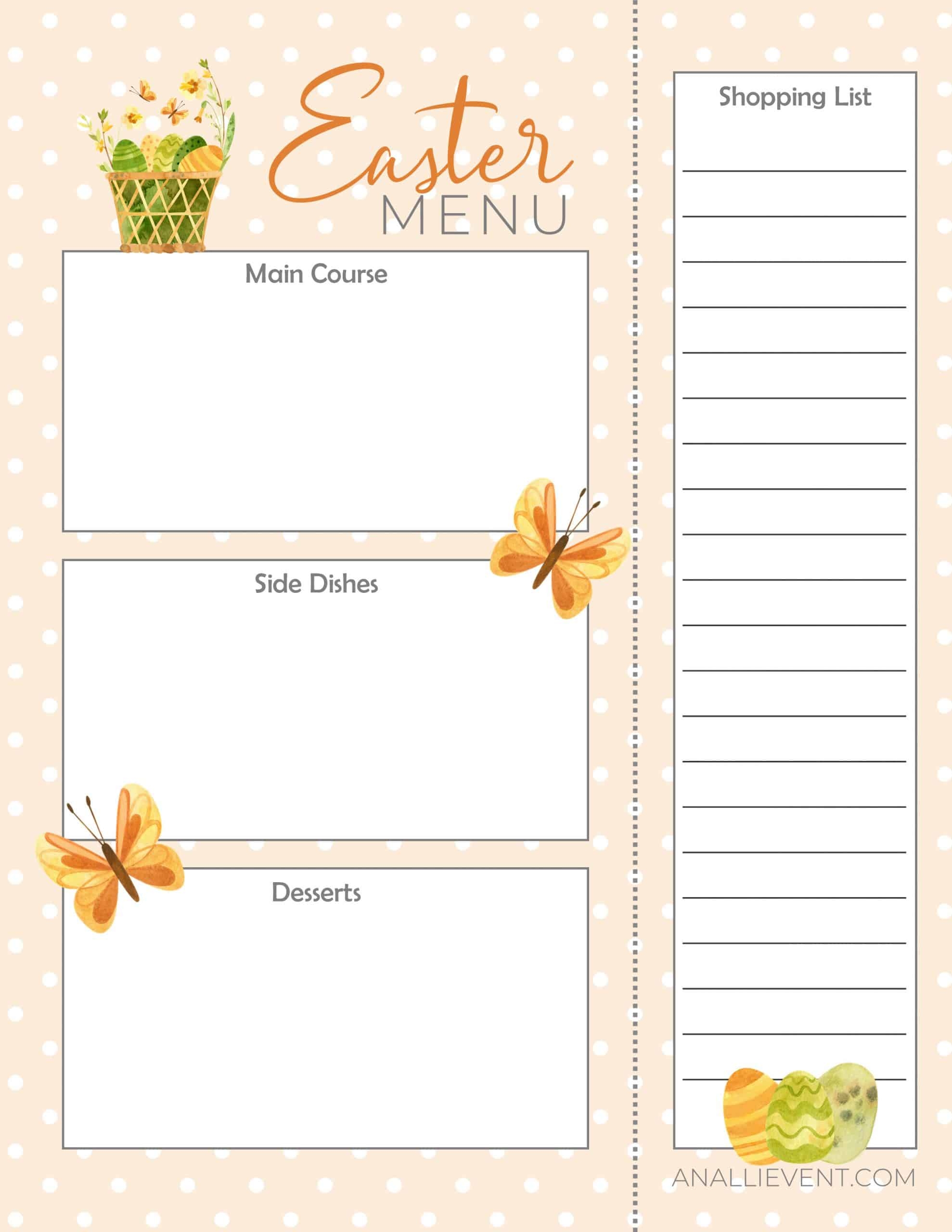 Free Printable Easter Menu Planner And Recipes An Alli Event