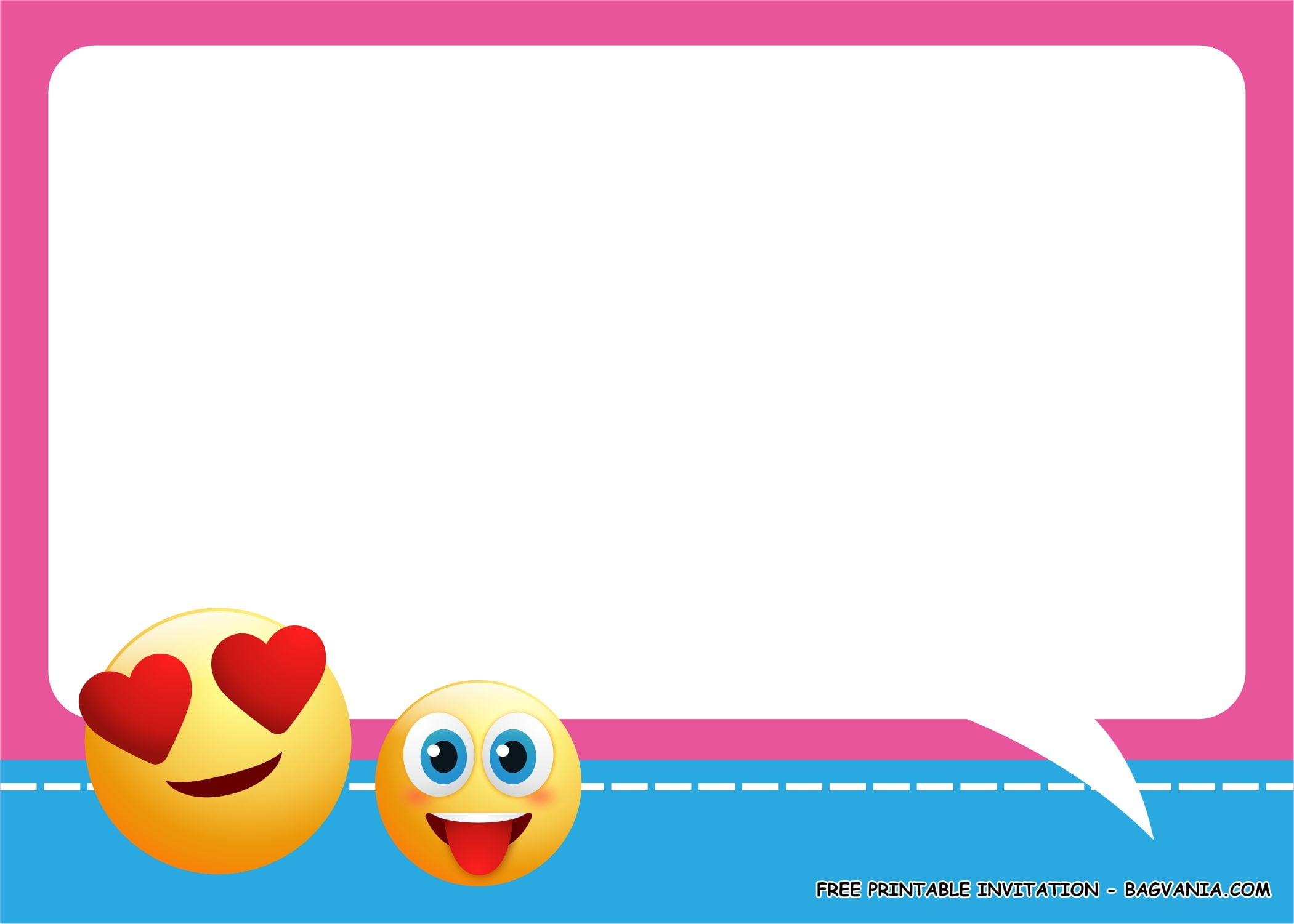 Free Printable Emoji Birthday Invitation Templates
