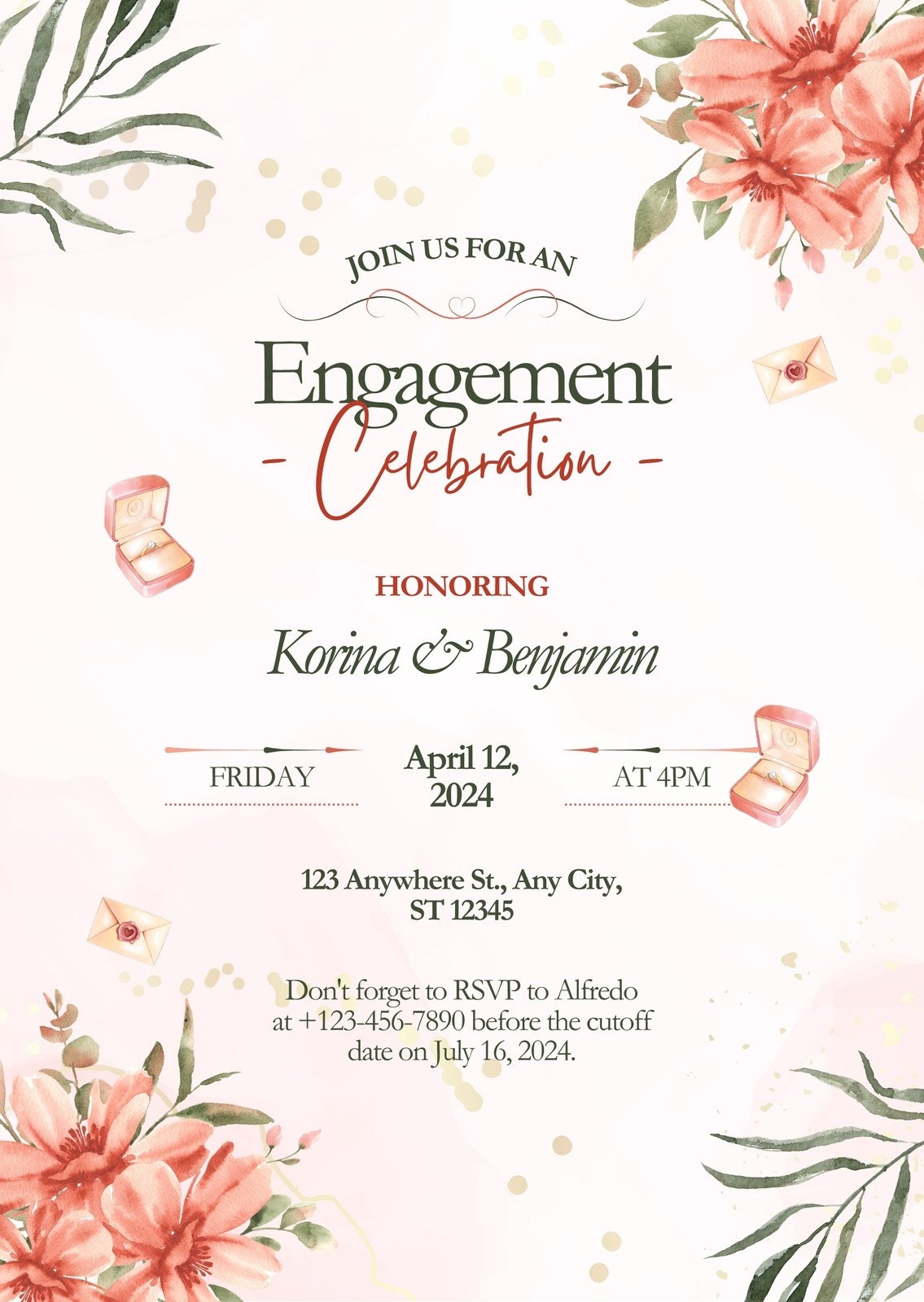 Free Printable Engagement Party Invitation Templates Canva