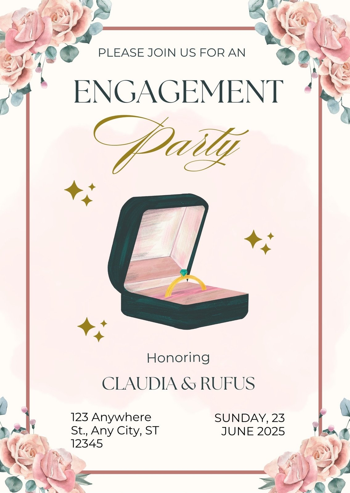 Printable Engagement Invitation Templates Free