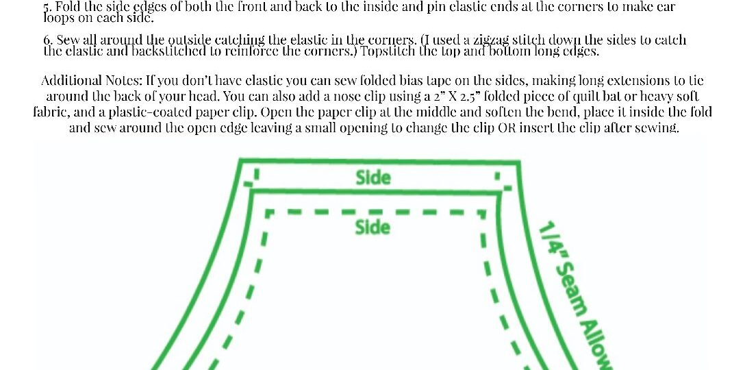 Free Printable Face Mask Sewing Pattern Covid 19 Beverly Sneath Art Studio