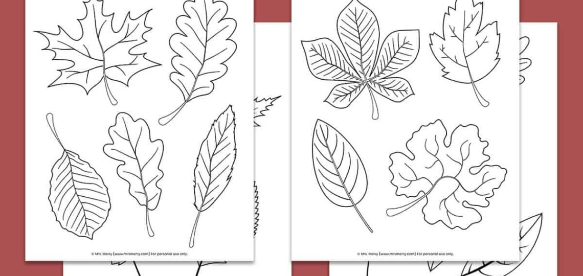 Free Printable Fall Leaves Coloring Pages Mrs Merry