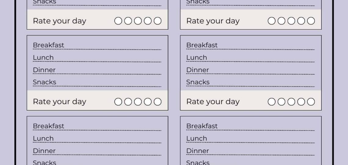 Free Printable Food Diary Templates Word Excel PDF