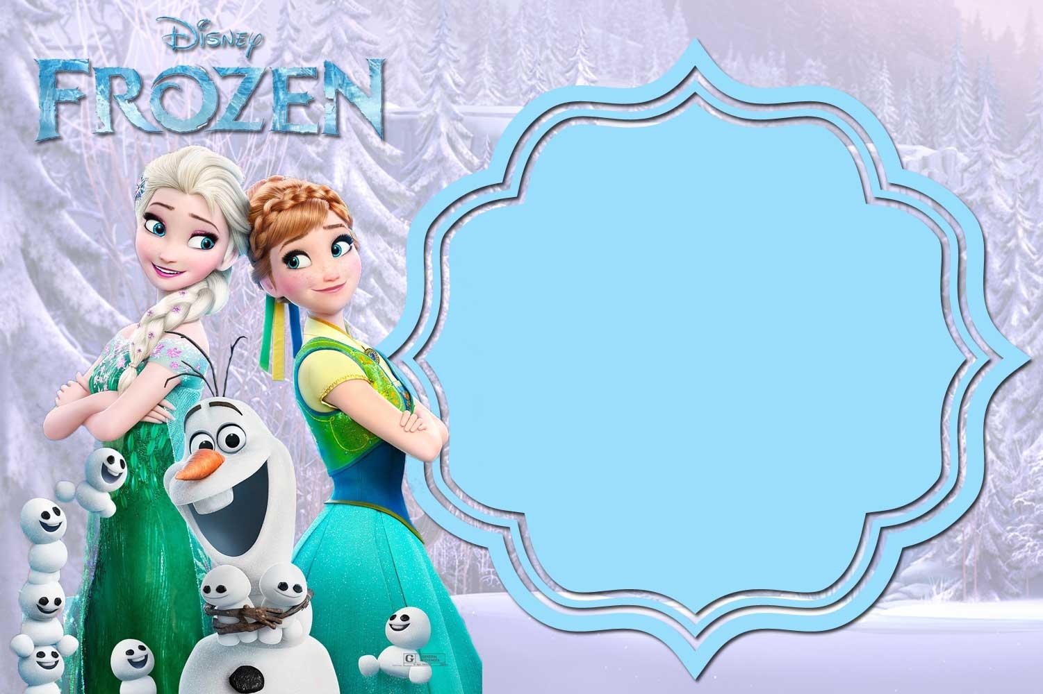 FREE Printable Frozen Anna And Elsa Invitation Templates