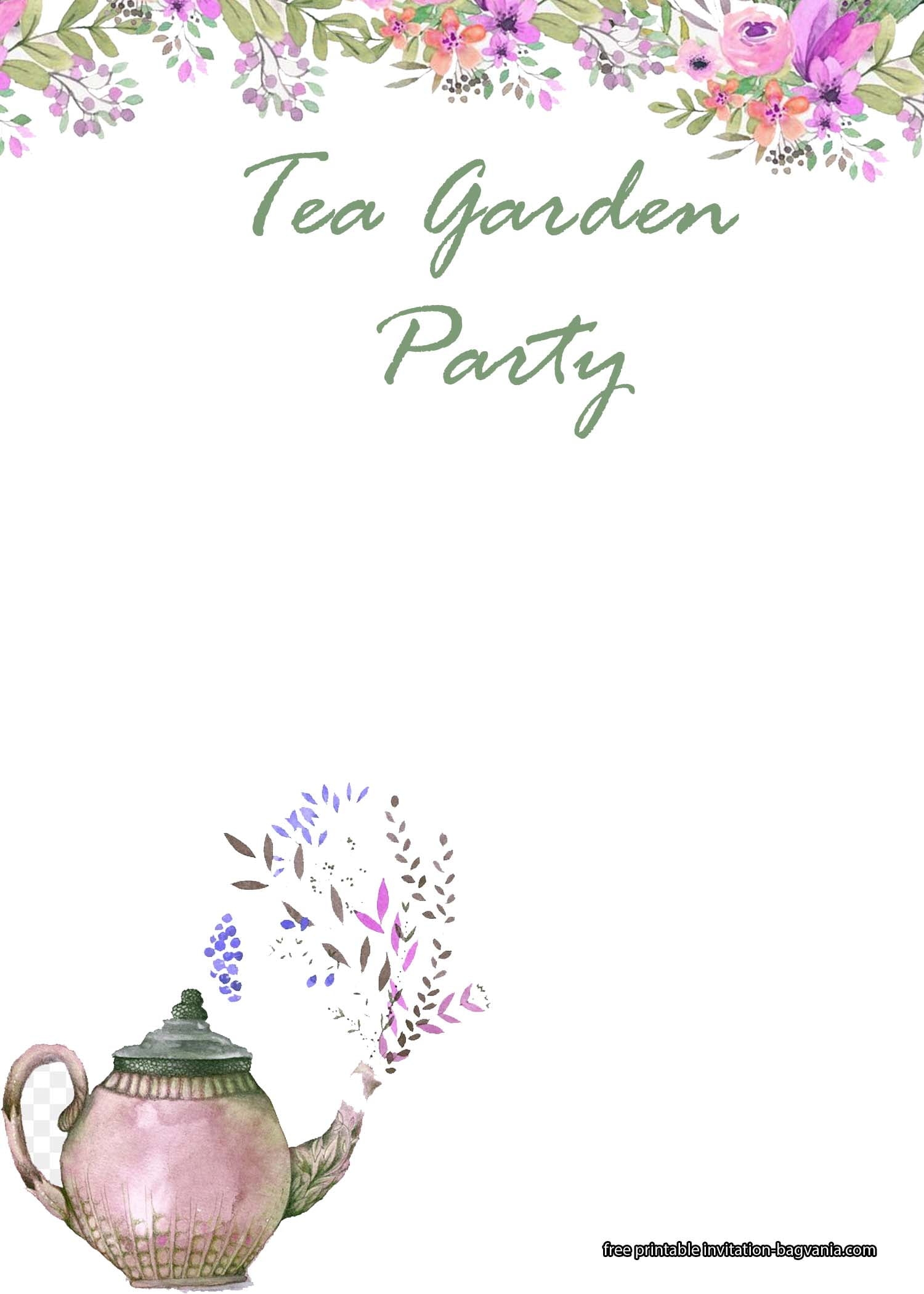 Free Printable Afternoon Tea Invitation Templates