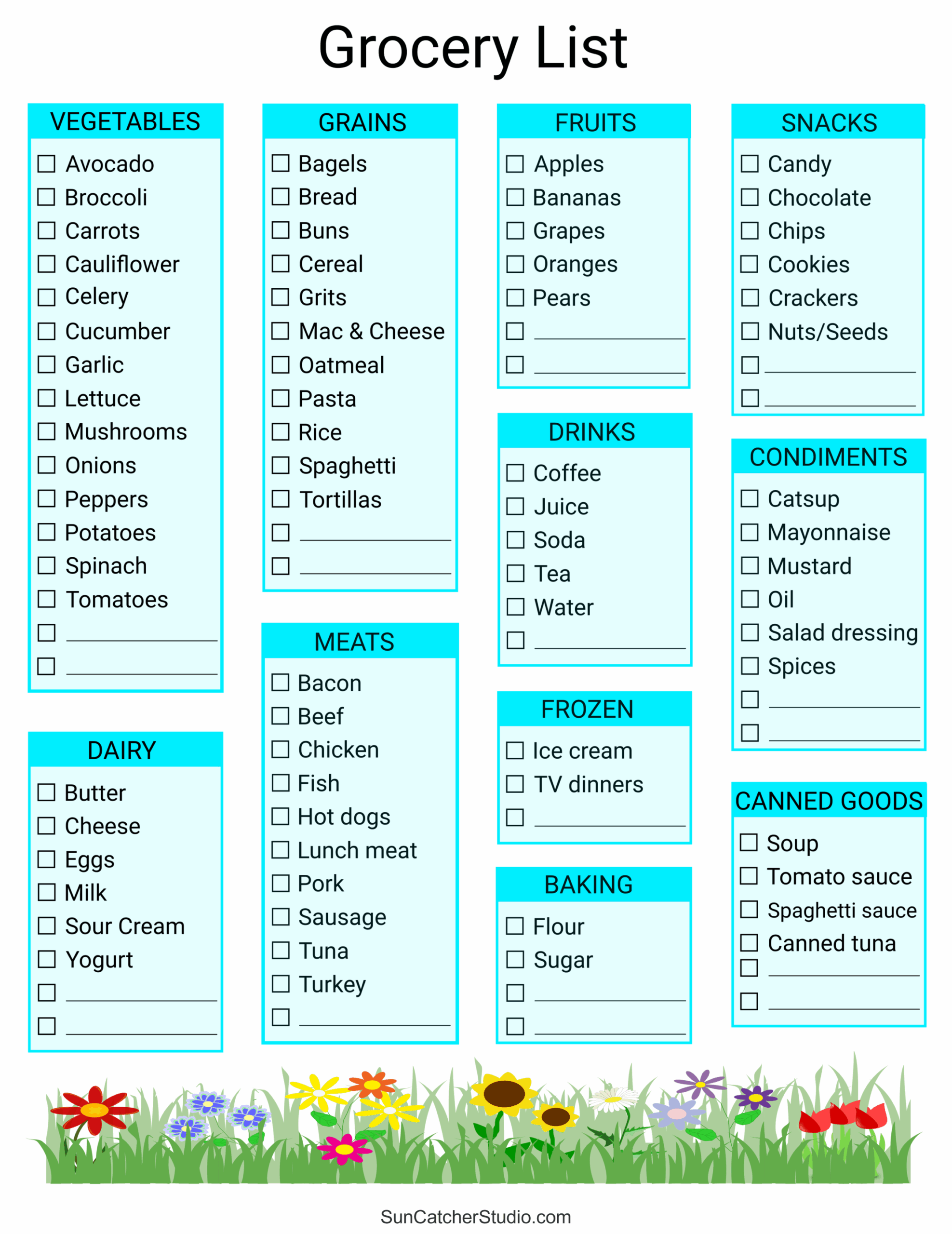 Free Printable Grocery List Templates PDF Shopping Lists Free Printables Monograms Design Tools Patterns U0026 DIY Projects