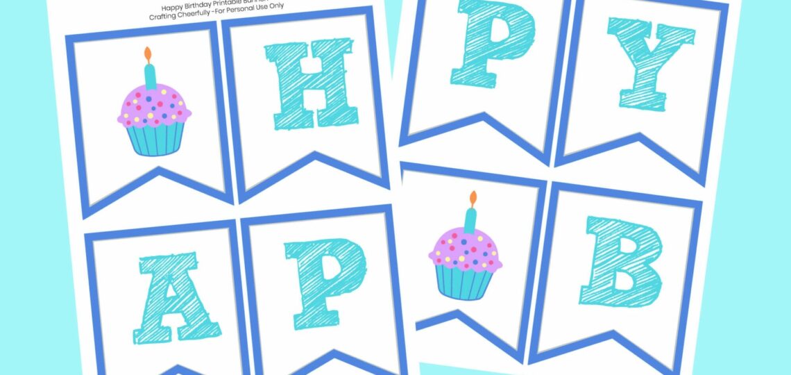 Free Printable Happy Birthday Banner Crafting Cheerfully