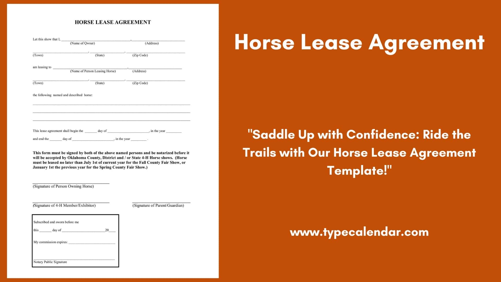 Free Printable Horse Lease Agreement Templates Word Simple