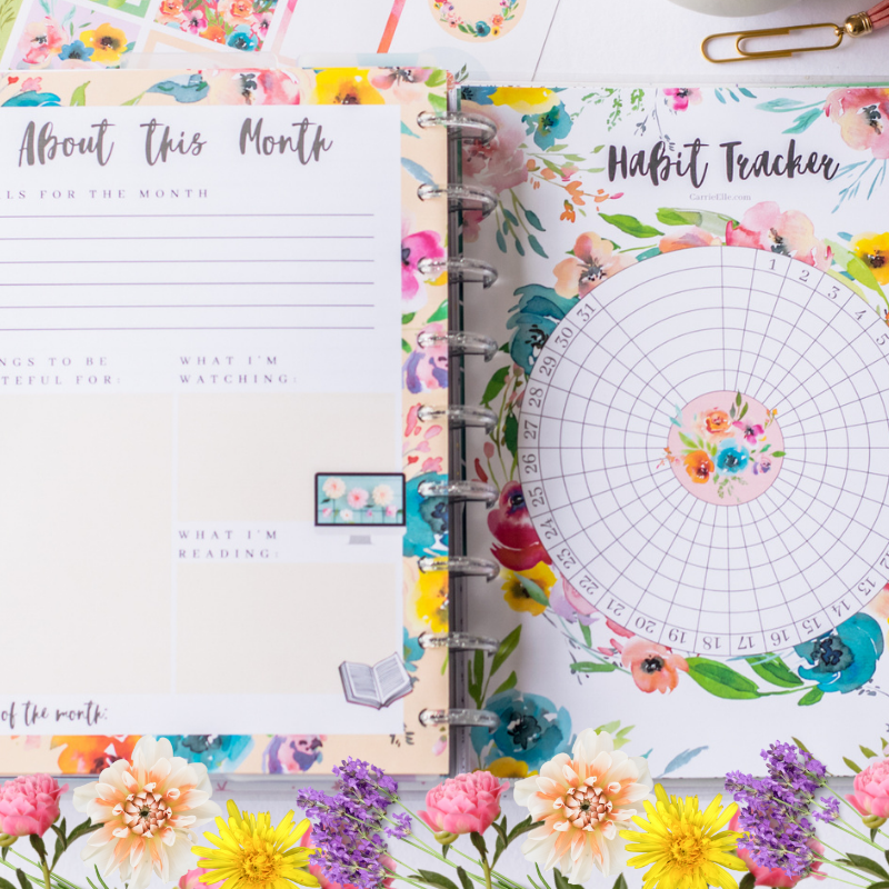 Free Printable Inserts For Happy Planner Floral Pastel Carrie Elle