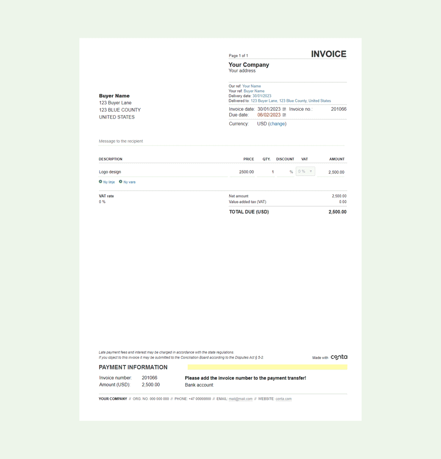 Free Printable Invoice Template South Africa