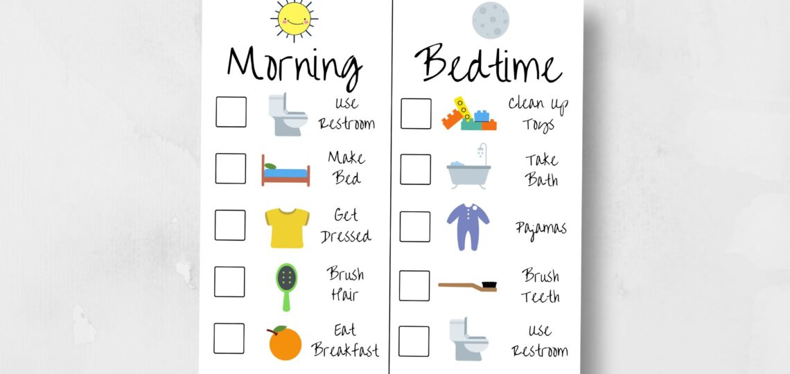 Free Printable Kids Daily Routine Checklist Little Mager House