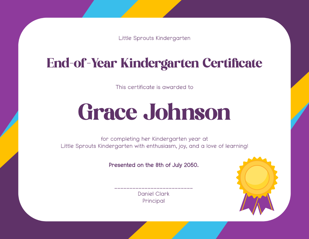 Free Printable Kindergarten Certificate Templates To Customize Online
