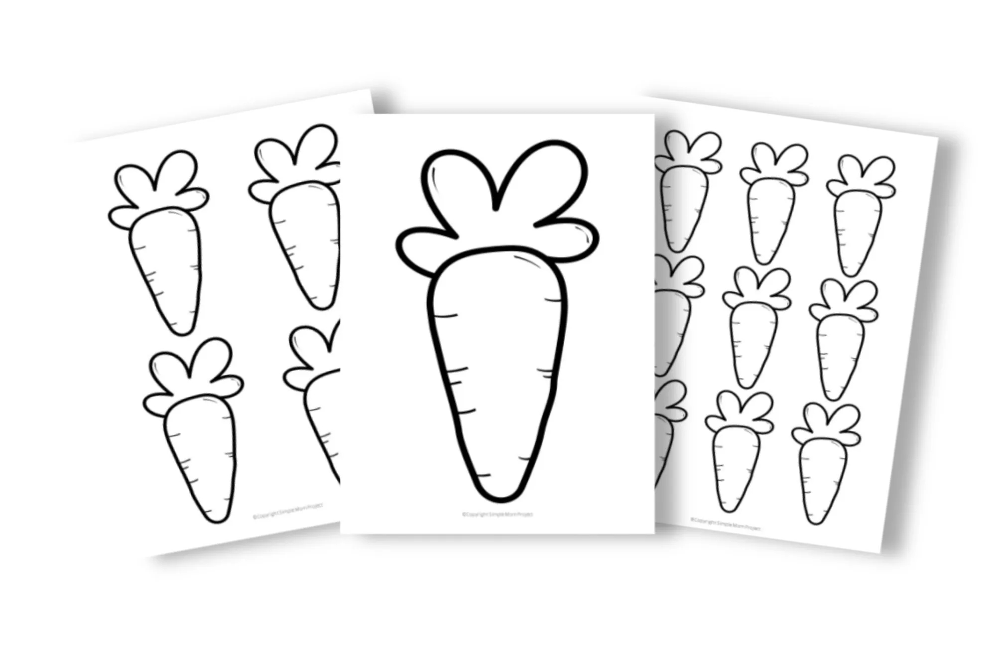 Free Printable Large Medium And Small Carrot Templates Simple Mom Project