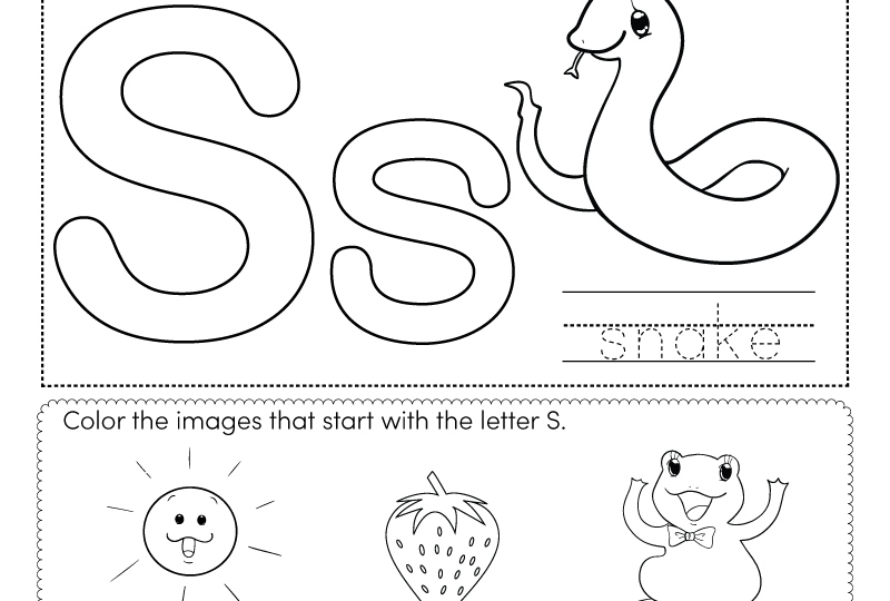 Free Printable Letter S Coloring Worksheet