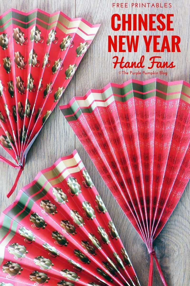 Free Printable Paper Hand Fans For Chinese New Year Free Printable Paper Hand Fans For Chinese New Year