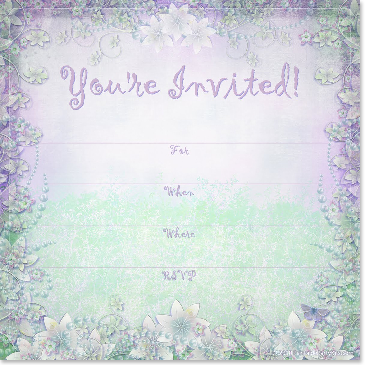 Free Printable Party Invitations Enchanted Garden Summer Party Announcement