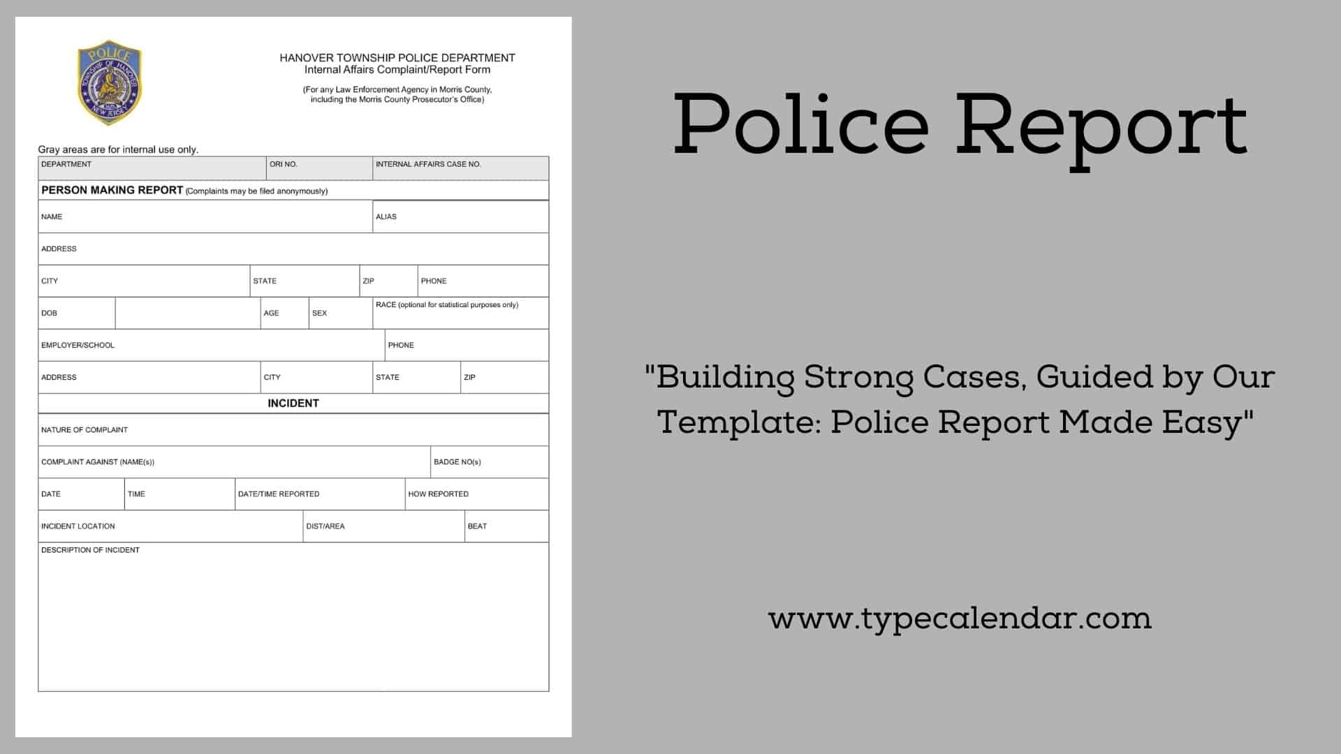 Free Printable Police Report Templates PDF Word Excel Students Theft