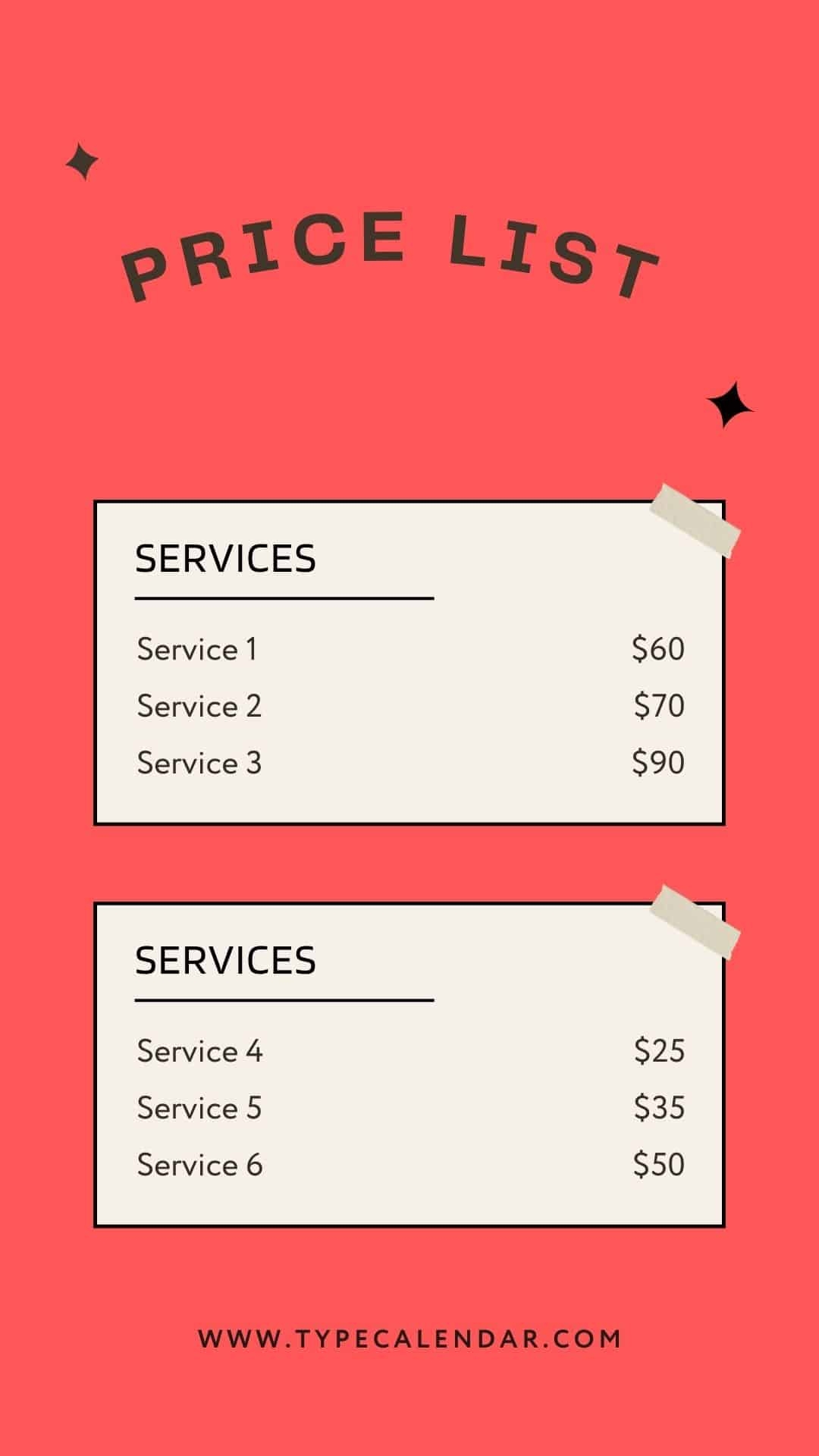 Free Printable Price List Template