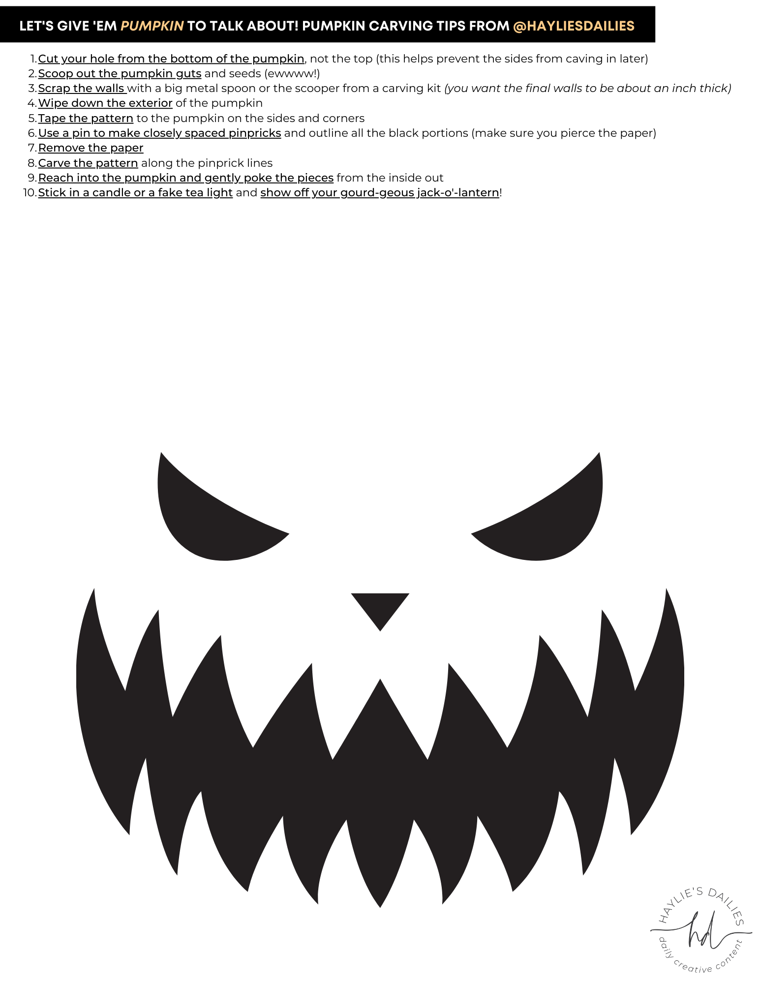 Free Printable Pumpkin Carving Patterns For The Most Boo tiful 