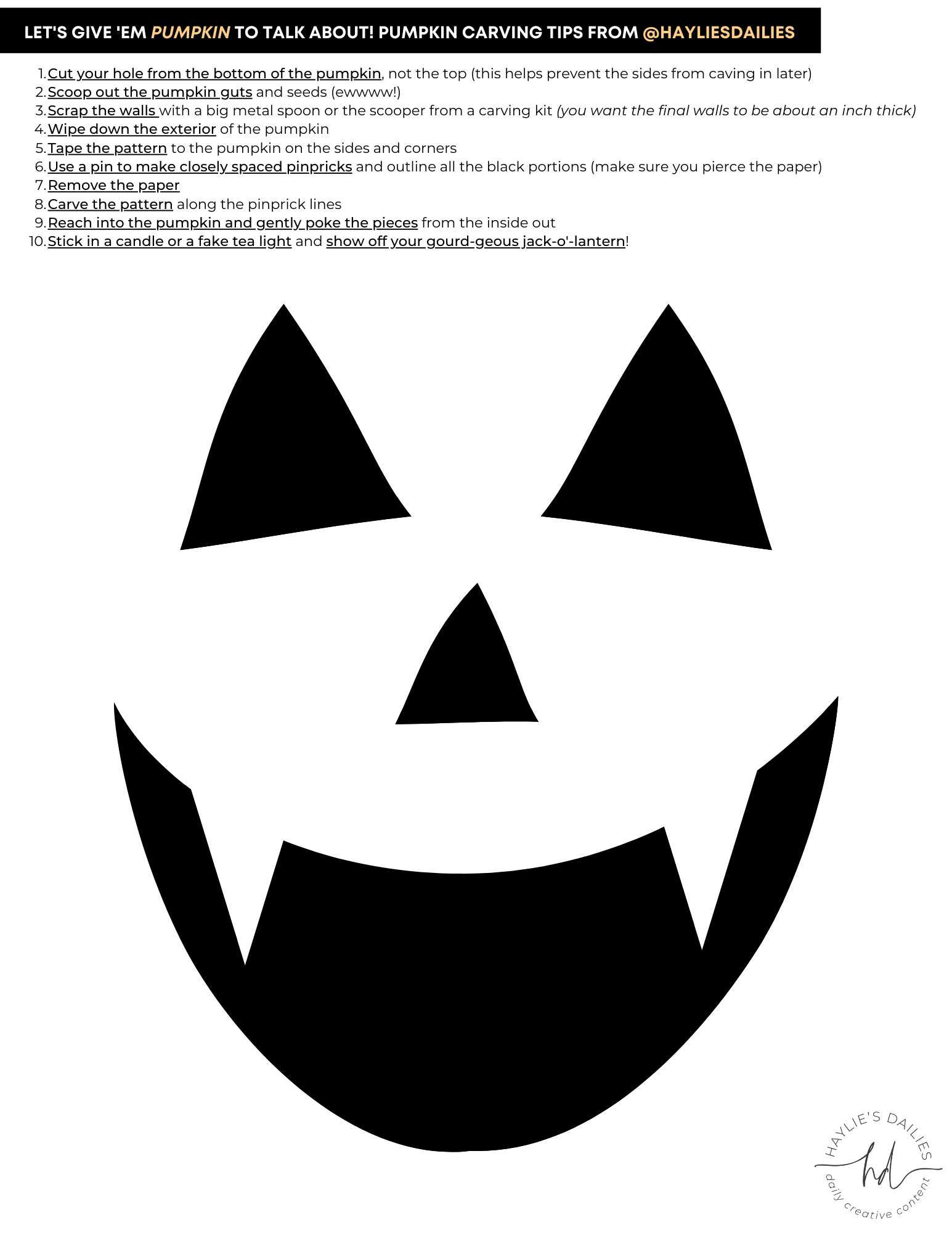 Free Printable Pumpkin Carving Patterns For The Most Boo tiful 