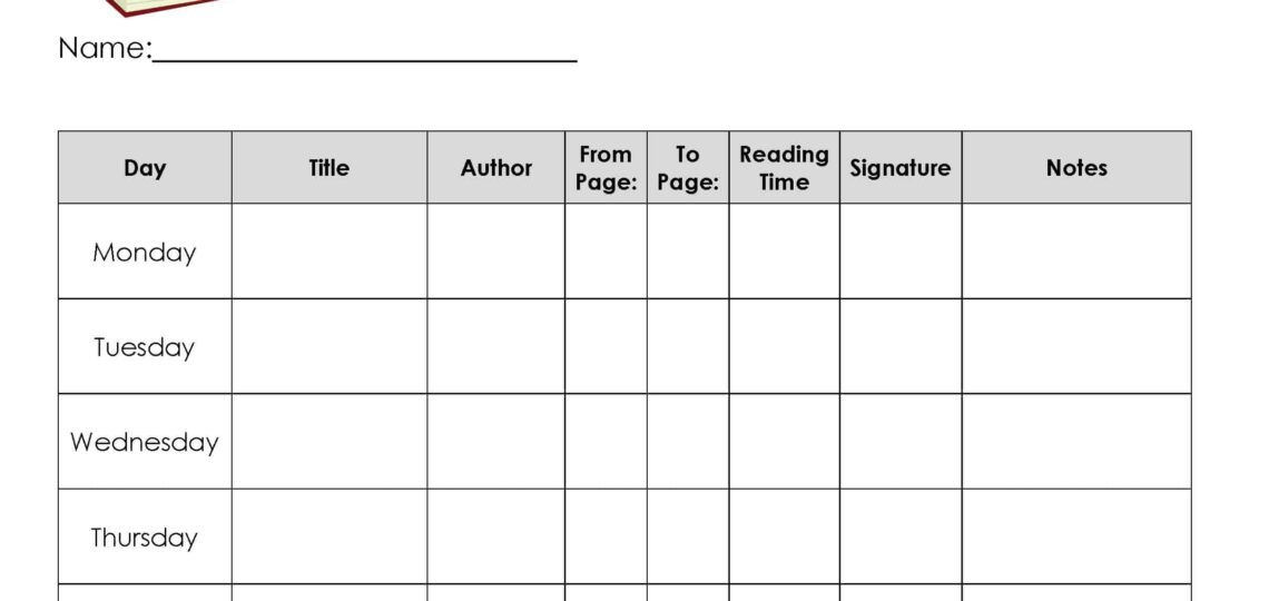 Free Printable Reading Chart Templates Many Designs Available
