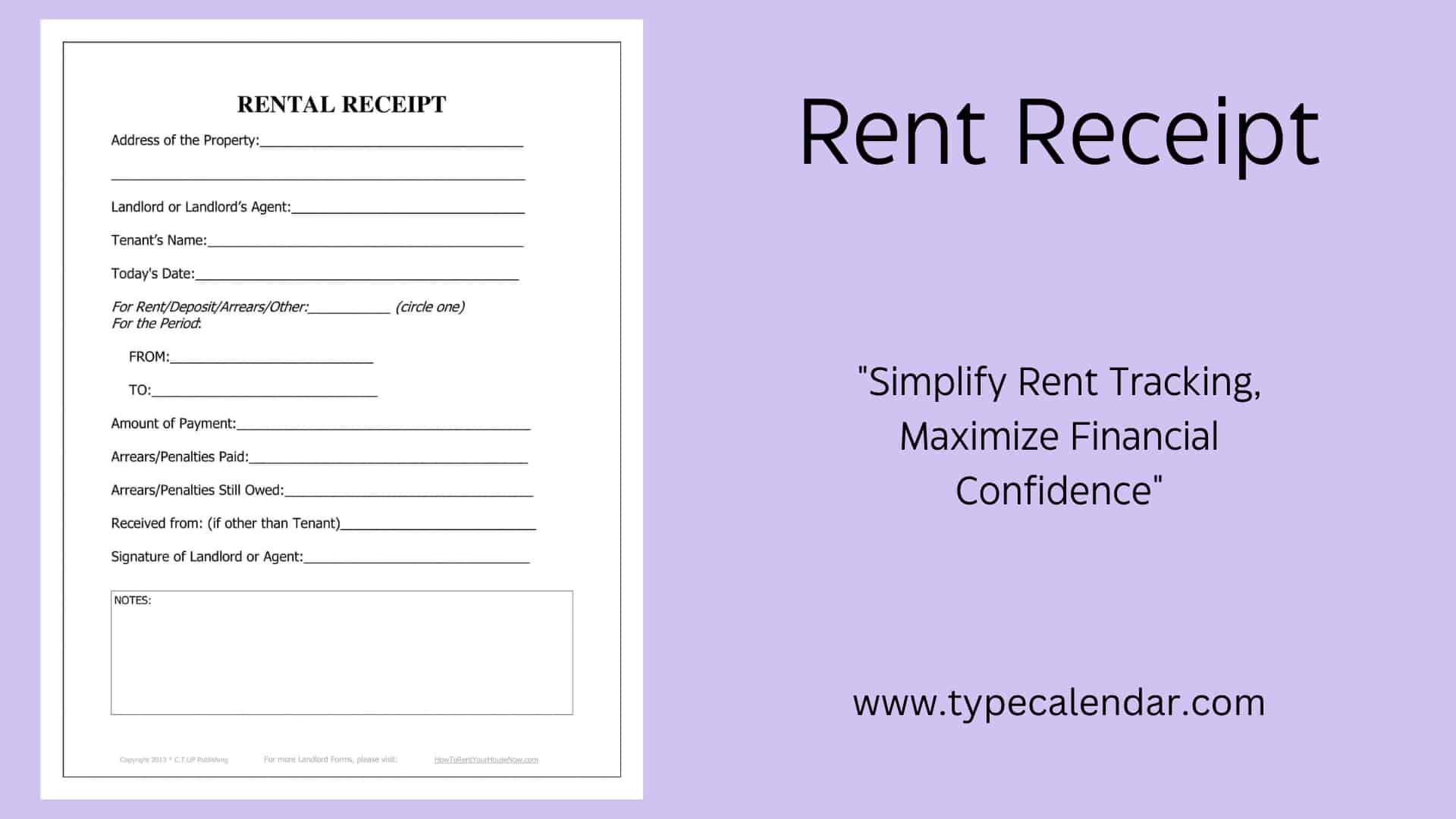 Free Printable Rent Receipt Template Word Excel Fillable Download
