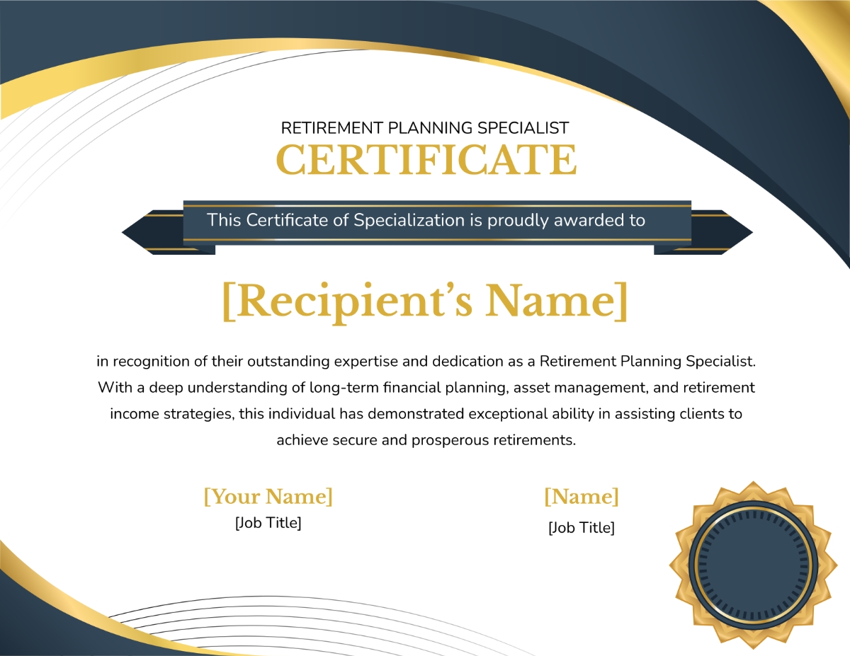 Free Printable Retirement Certificate Templates To Customize Online