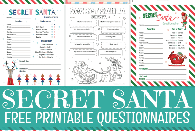 Free Printable Secret Santa Form