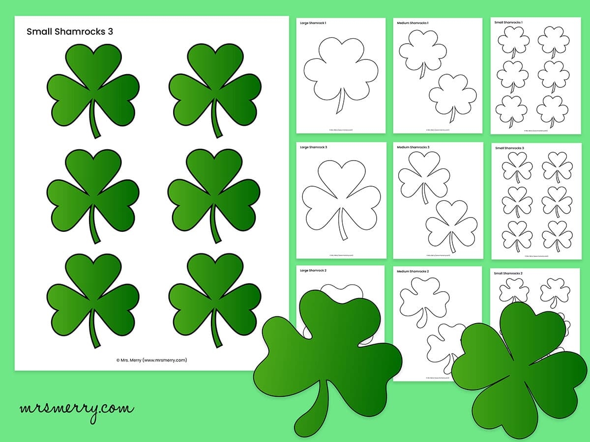 Free Printable Shamrock Templates For Crafts Mrs Merry