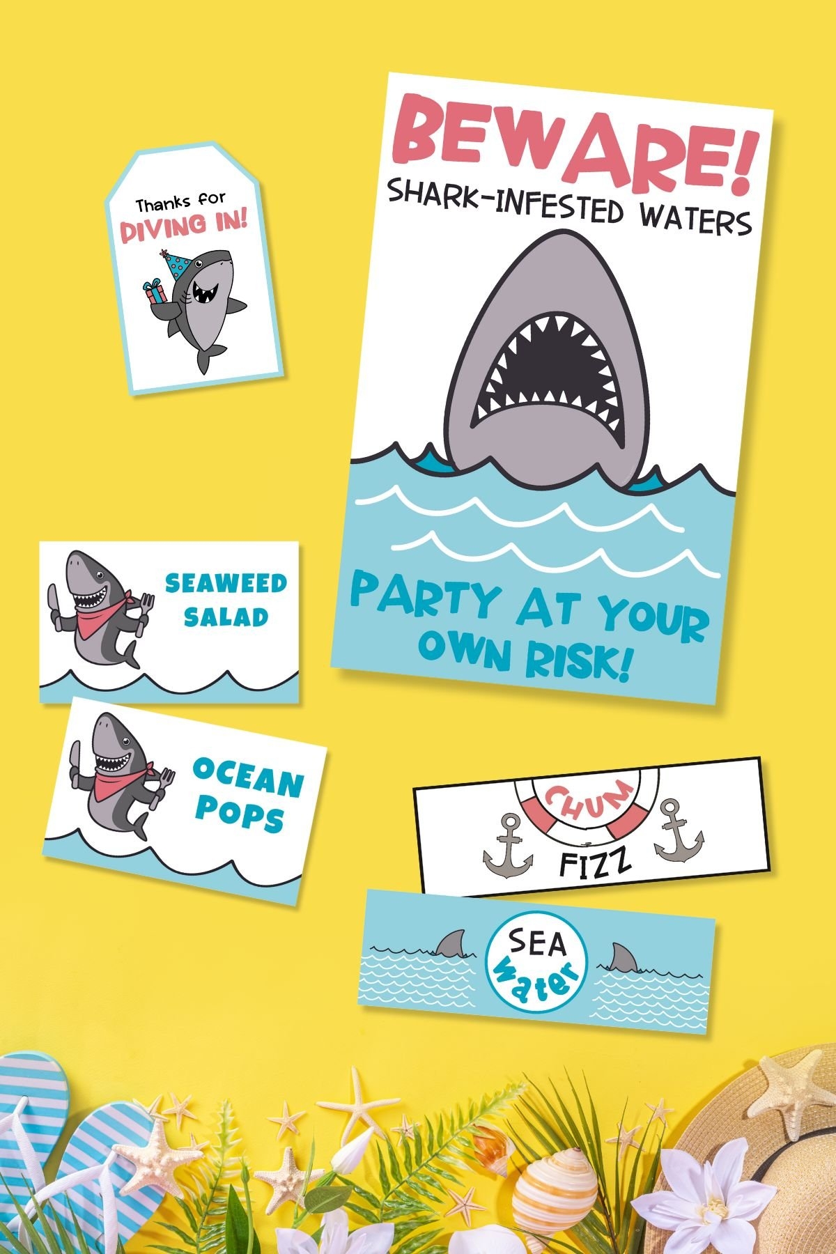 Free Printable Shark Party Decor Savor Savvy Free Printable Shark Party Decor Savor Savvy