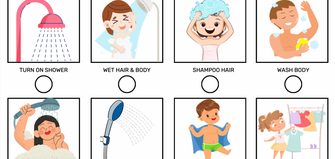 Free Printable Shower Visual Schedule Goally
