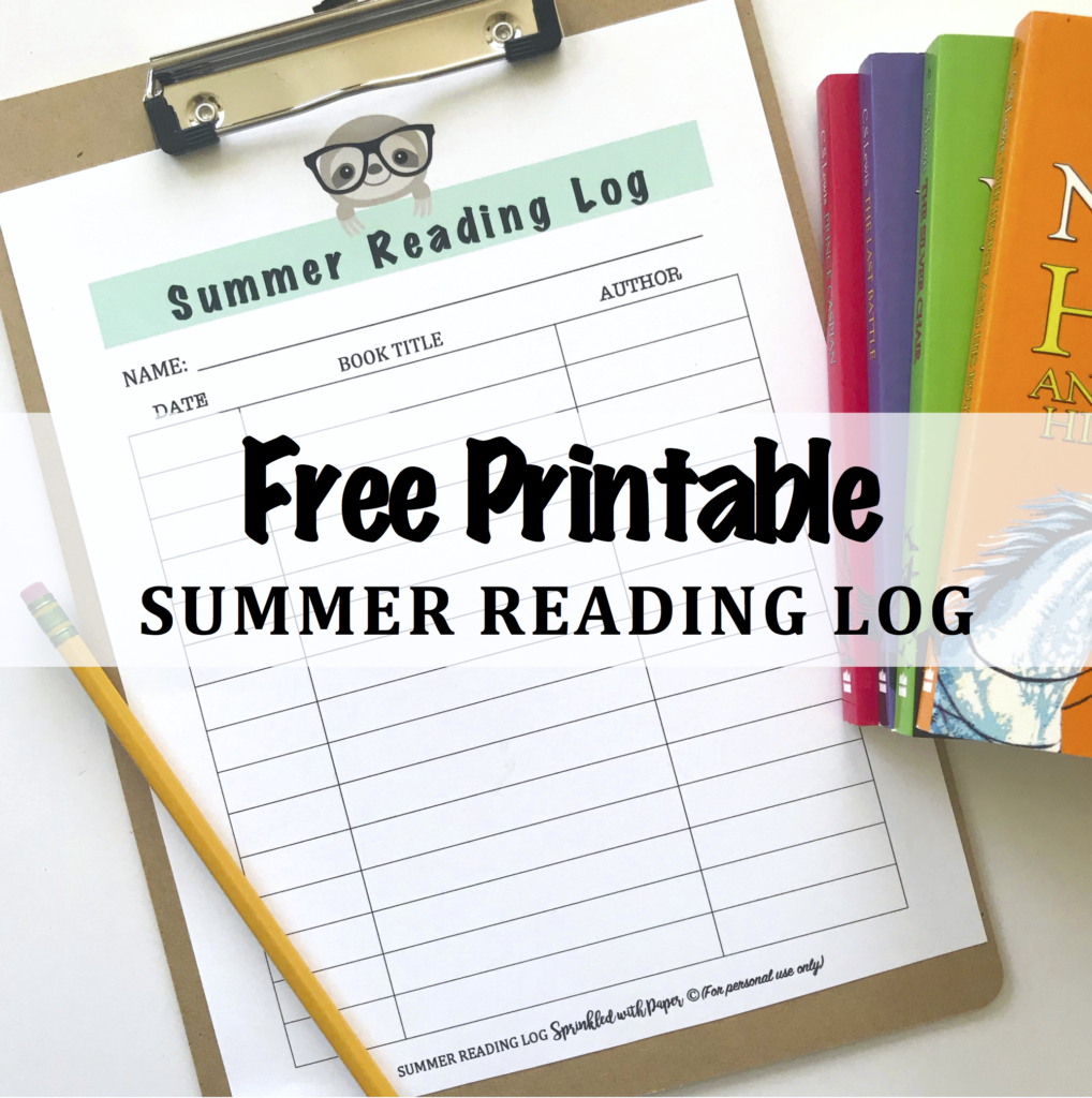 Free Printable Summer Reading Log Sprinkled With Paper Free Printable Summer Reading Log Sprinkled With Paper