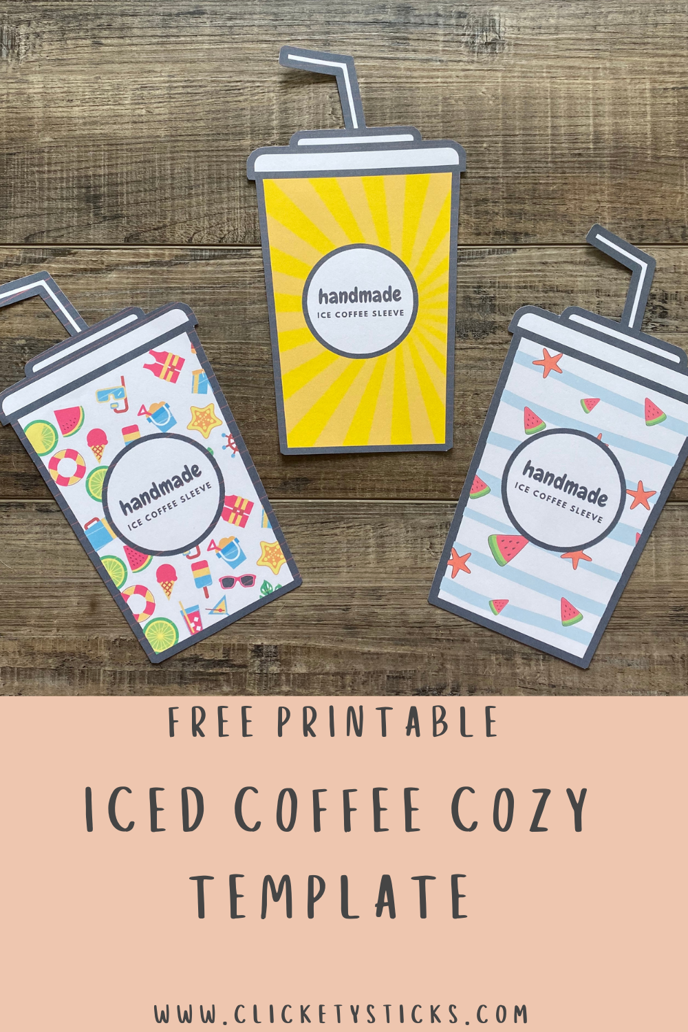Free Printable Template For Iced Coffee Cozy CLICKETY STICKS Free Printable Template For Iced Coffee Cozy CLICKETY STICKS