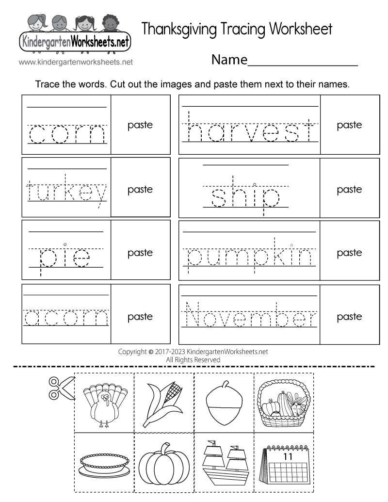 Free Printable Thanksgiving Worksheet