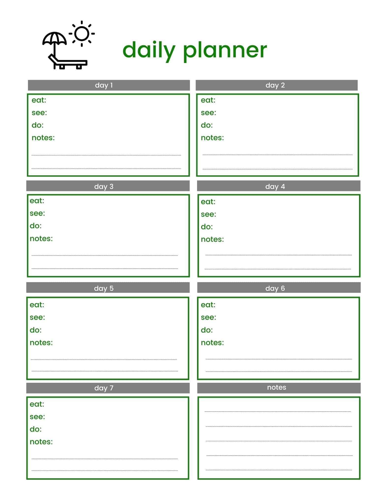 FREE Printable Travel Planner This Big Adventure Worksheets Library